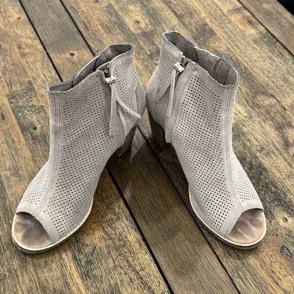 TOMS Majorca Peep-Toe Booties Heel -‎ Women's Size 6.5 - Picture 3 of 8